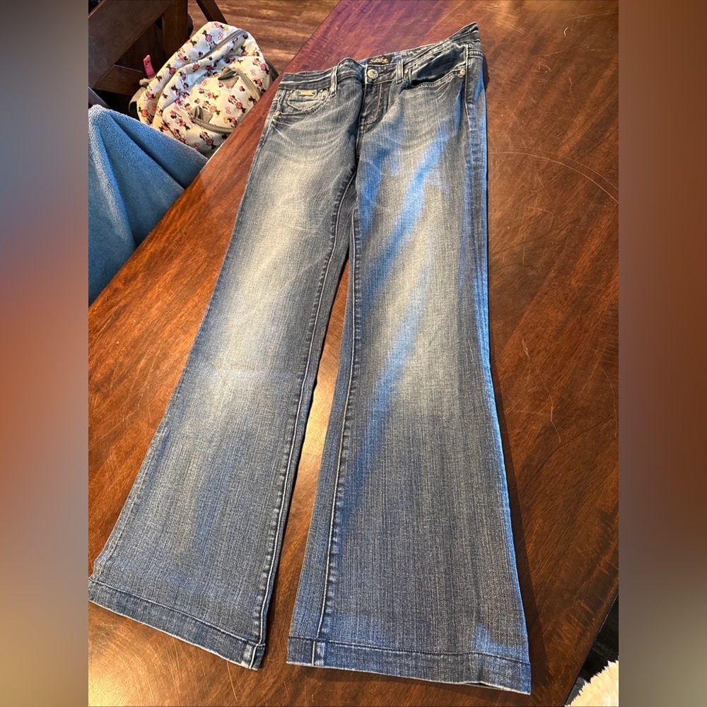 Express ReRock Dark Denim Flare Pants Women’s Size 10